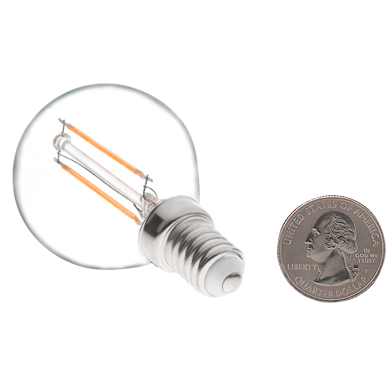 S11 E14 European Base 2W LED Vintage Antique Filament Light Bulb, 25W Equivalent, 4-Pack, AC100-130V or 220-240V